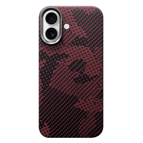 For iPhone 17 Magnetic Case Camouflage Pattern Aramid Fiber Phone Cover with Metal Lens Frame - 1