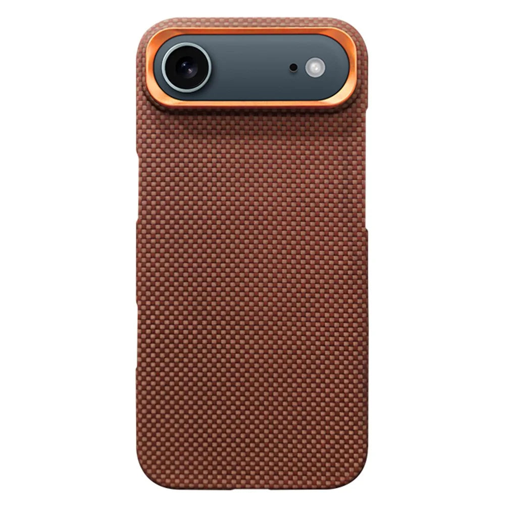 For iPhone Air Magnetic Case Aramid Fiber Phone Cover with Metal Lens Frame - 1