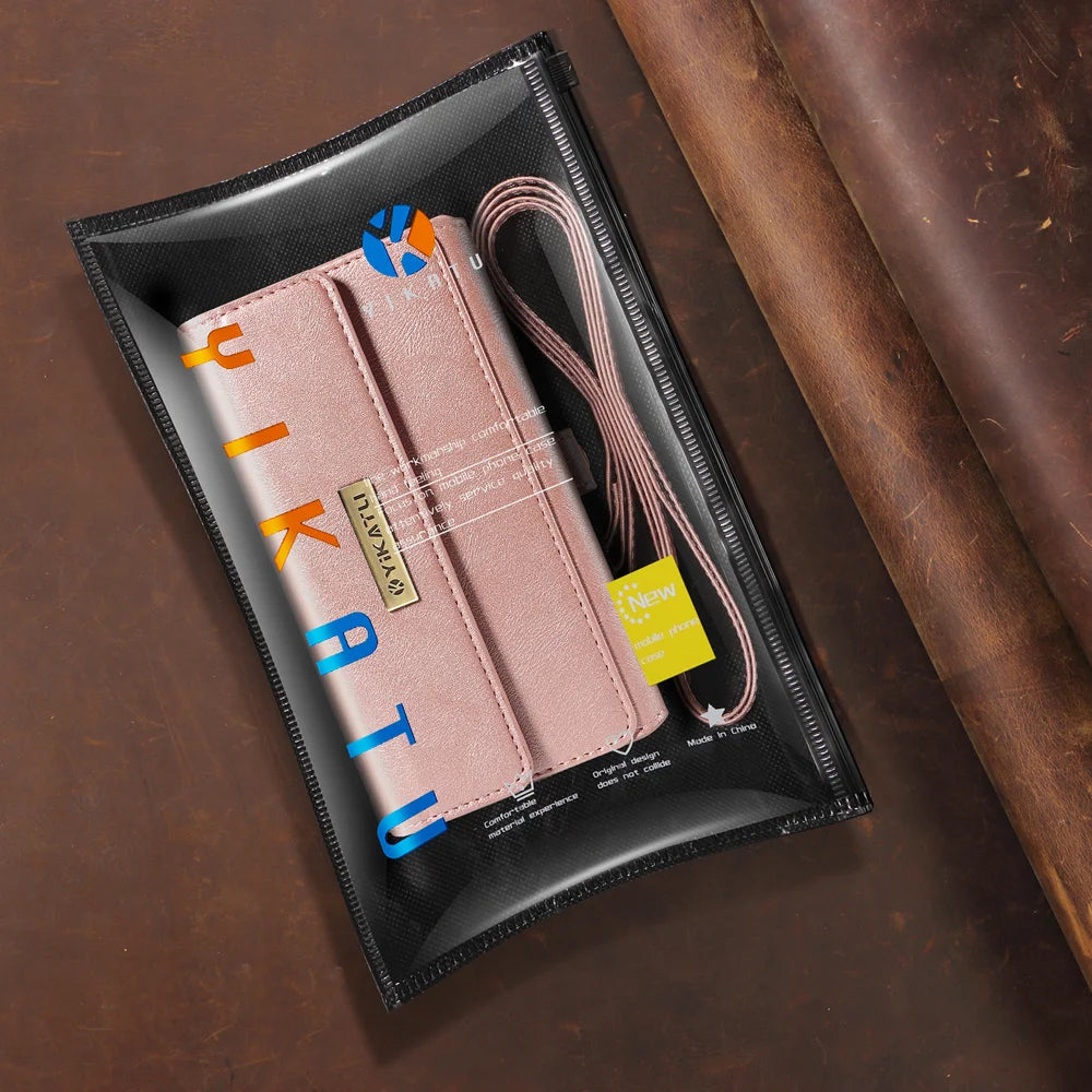 YIKATU For Samsung Galaxy S26 Case  YK-008 Zipper Wallet Leather Phone Cover with Shoulder Strap - Rose Gold - 4