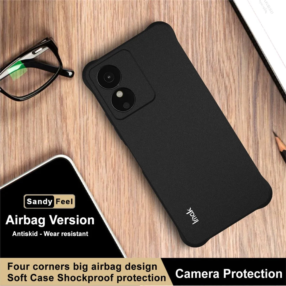 IMAK TPU Case for HMD Key 4G / Aura 2 / Arc 4G Airbag Shockproof Protection Phone Cover - Matte Black - 3
