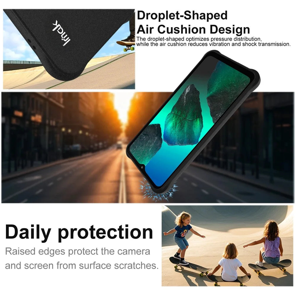 IMAK TPU Case for HMD Key 4G / Aura 2 / Arc 4G Airbag Shockproof Protection Phone Cover - Matte Black - 4