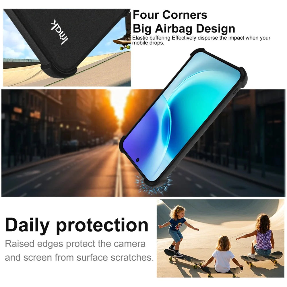 IMAK For vivo X300 5G Case TPU Phone Cover Airbag Shockproof Protection - Matte Black - 4