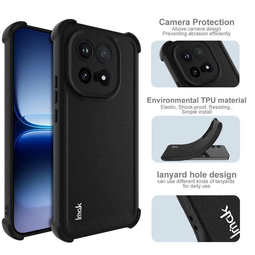 IMAK For vivo iQOO 15 5G Case TPU Phone Cover Airbag Shockproof Protection - Matte Black - 5