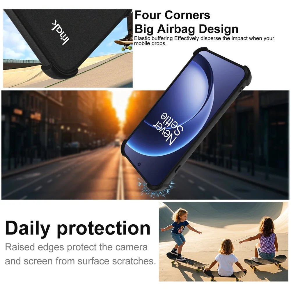 IMAK For OnePlus 15 5G Case TPU Phone Cover Airbag Shockproof Protection - Matte Black - 4
