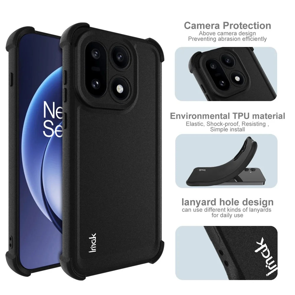 IMAK For OnePlus 15 5G Case TPU Phone Cover Airbag Shockproof Protection - Matte Black - 5