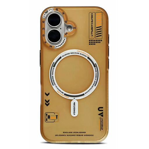 PAIKA M1 Series For iPhone 16 Case Compatible with MagSafe Matte PC + TPU Phone Cover - Titanium Gold - 1