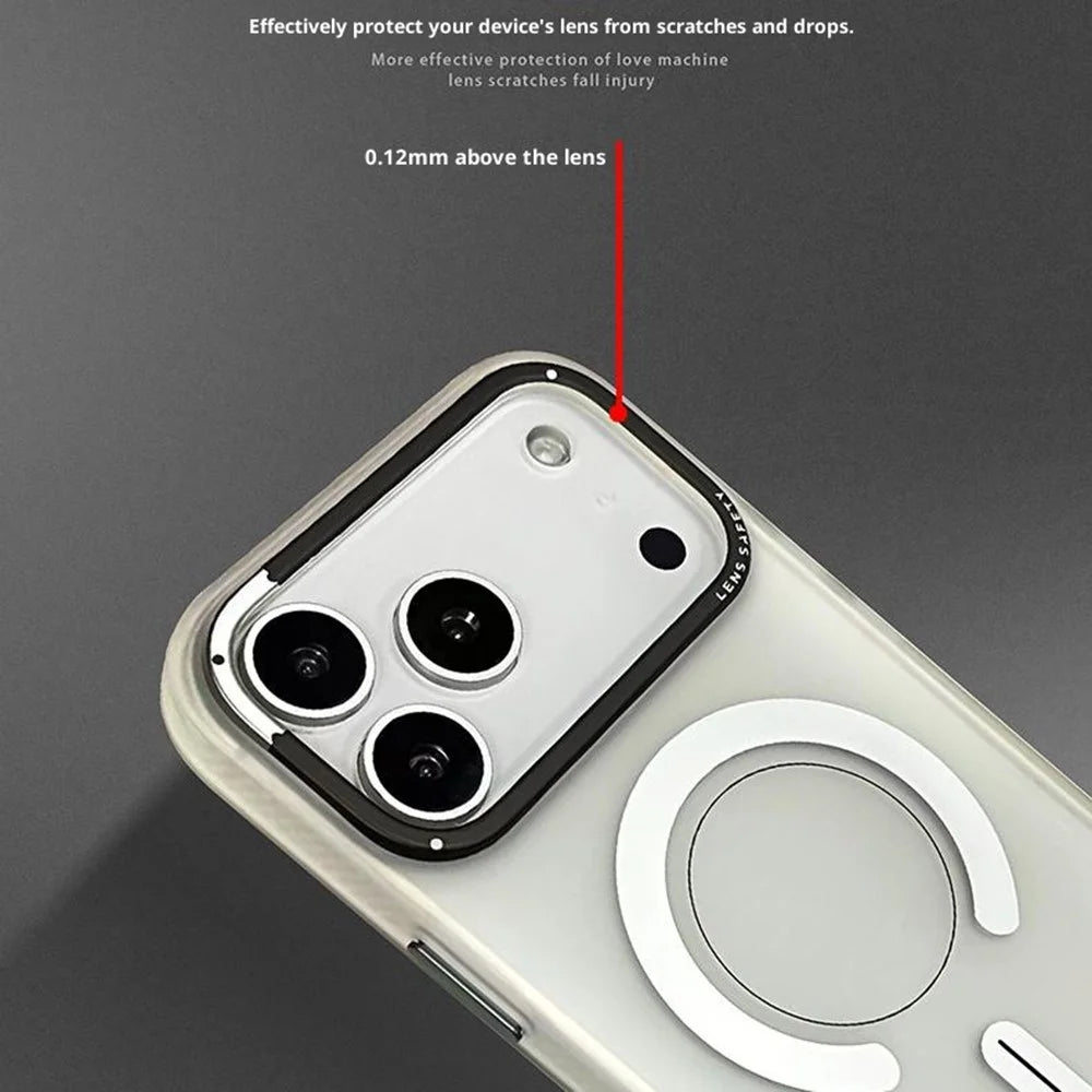 PAIKA Golden Sands Series For iPhone 17 Pro Case Compatible with MagSafe Matte PC + TPU Phone Cover - White - 6