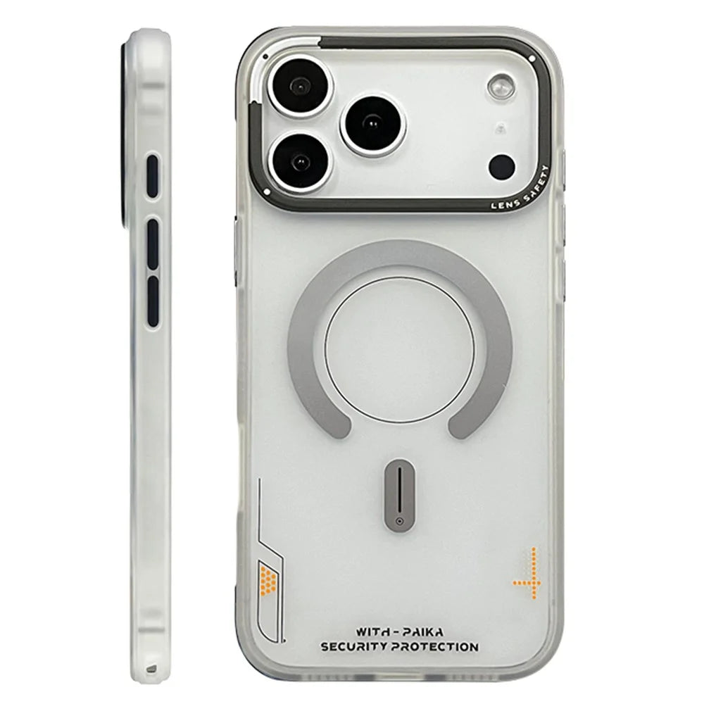 PAIKA Golden Sands Series For iPhone 17 Pro Max Case Compatible with MagSafe Matte PC + TPU Phone Cover - White - 1