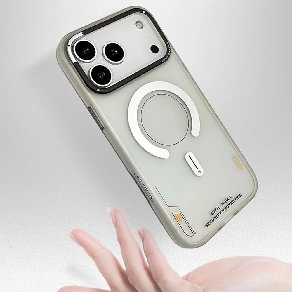 PAIKA Golden Sands Series For iPhone 17 Pro Max Case Compatible with MagSafe Matte PC + TPU Phone Cover - White - 2