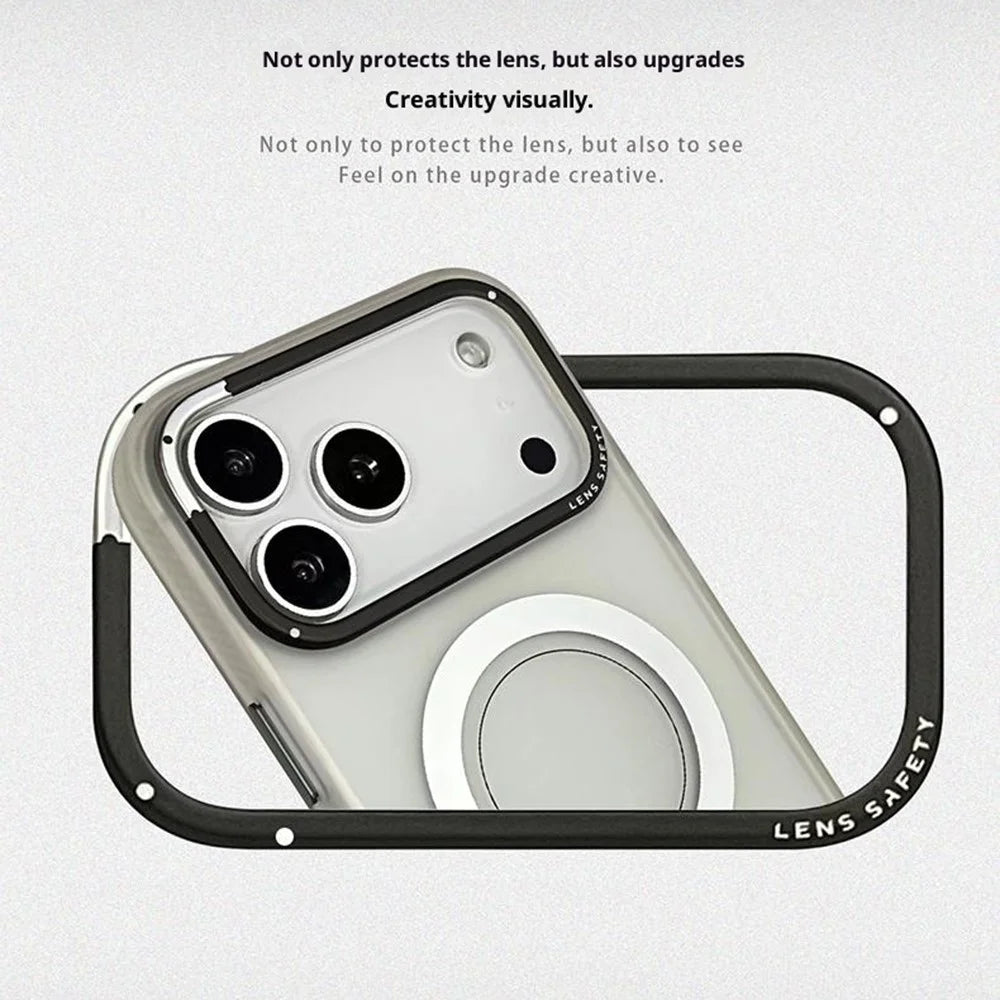 PAIKA Golden Sands Series For iPhone 17 Pro Max Case Compatible with MagSafe Matte PC + TPU Phone Cover - White - 5