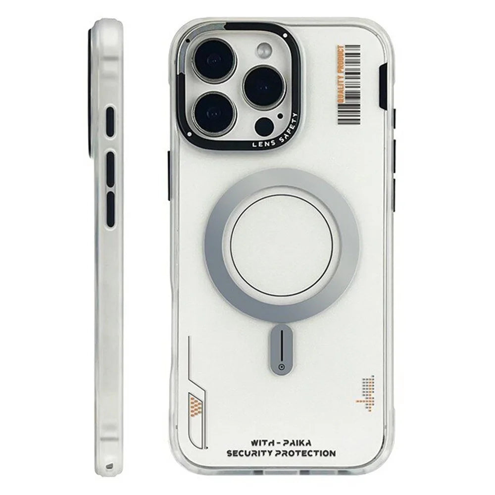 PAIKA Golden Sands Series For iPhone 16 Pro Case Compatible with MagSafe Matte PC + TPU Phone Cover - White - 1