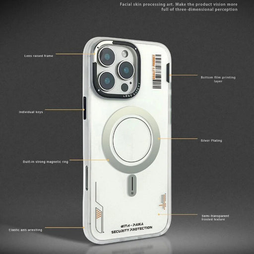 PAIKA Golden Sands Series For iPhone 16 Pro Case Compatible with MagSafe Matte PC + TPU Phone Cover - White - 2