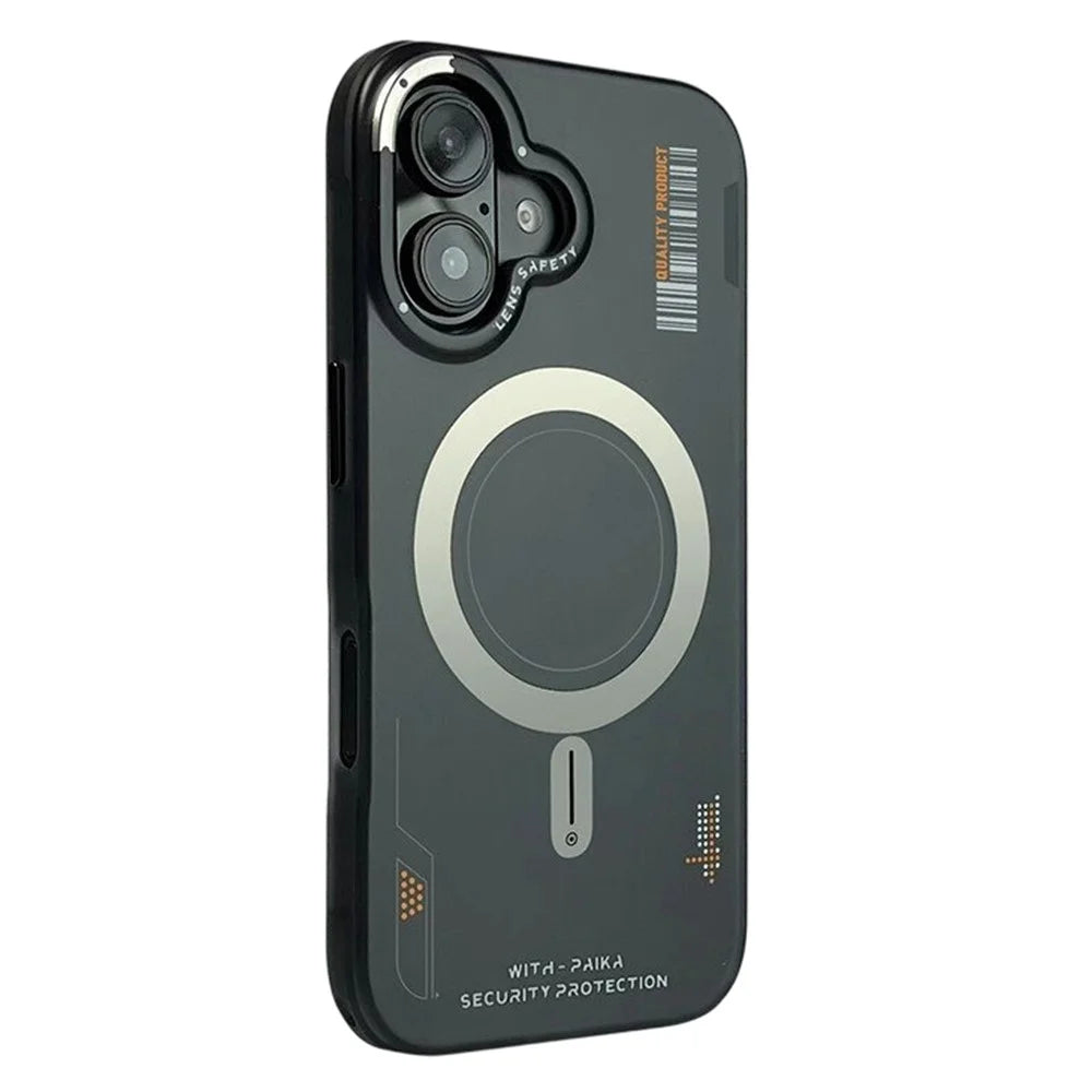 PAIKA Golden Sands Series For iPhone 16 Plus Case Compatible with MagSafe Matte PC + TPU Phone Cover - Black - 1