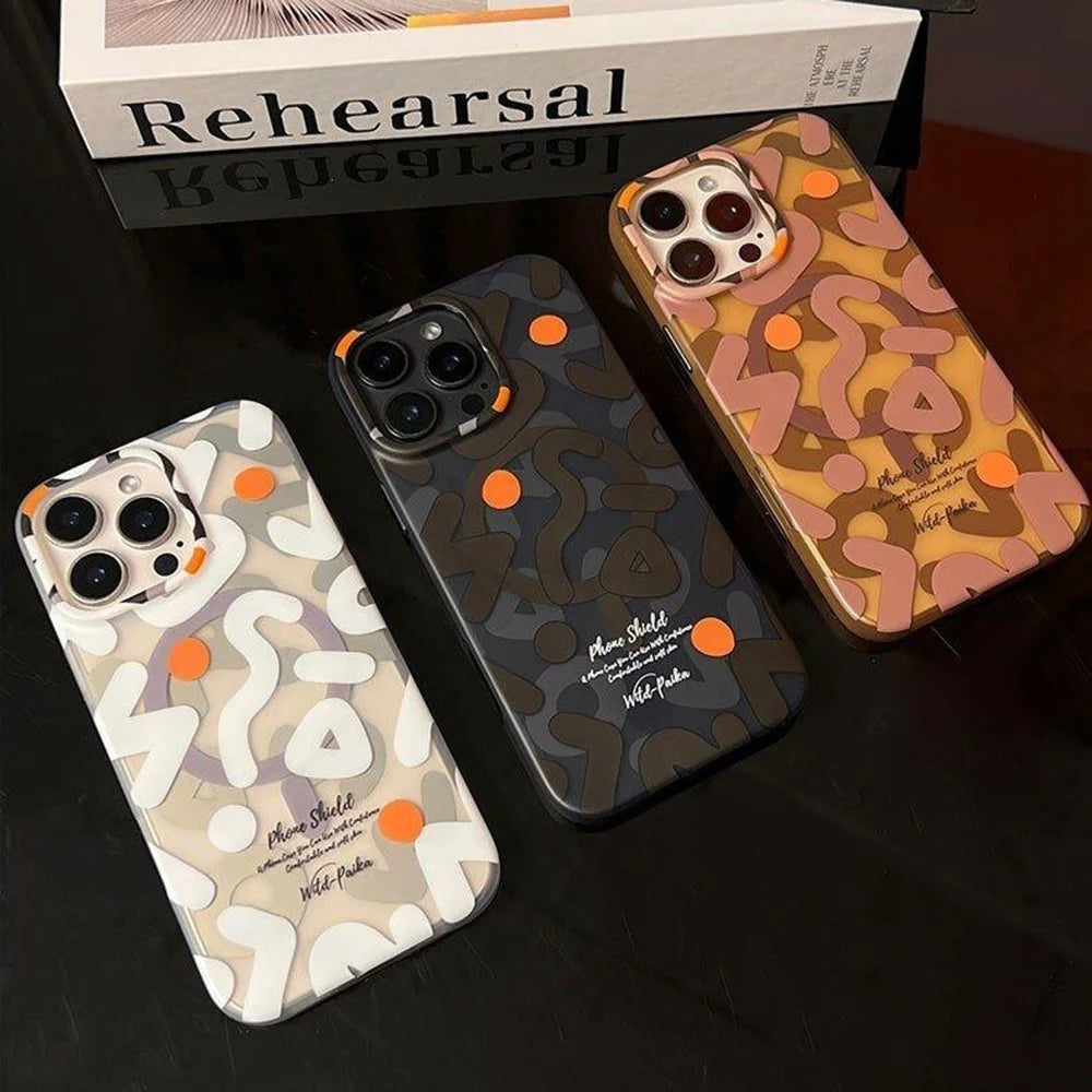 PAIKA Graffiti Series For iPhone 16 Pro Max Case Compatible with MagSafe PC + TPU Phone Cover - White - 7