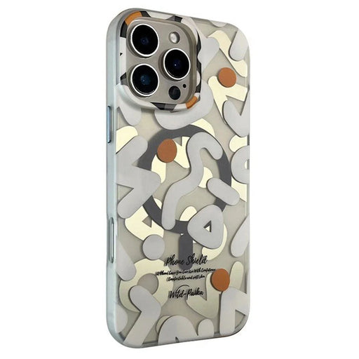 PAIKA Graffiti Series For iPhone 16 Pro Case Compatible with MagSafe PC + TPU Phone Cover - White - 1