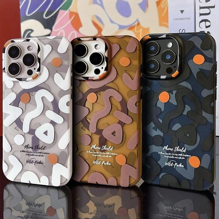 PAIKA Graffiti Series For iPhone 16 Pro Case Compatible with MagSafe PC + TPU Phone Cover - White - 6