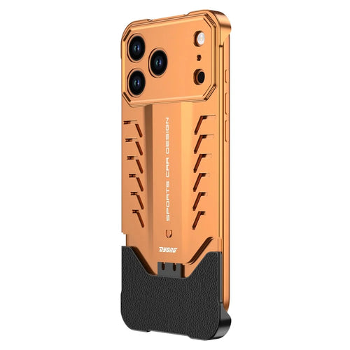 DYONG For iPhone 17 Pro Max Metal Case Snap-Open Design Heat Dissipation Shockproof Phone Cover - Orange - 1