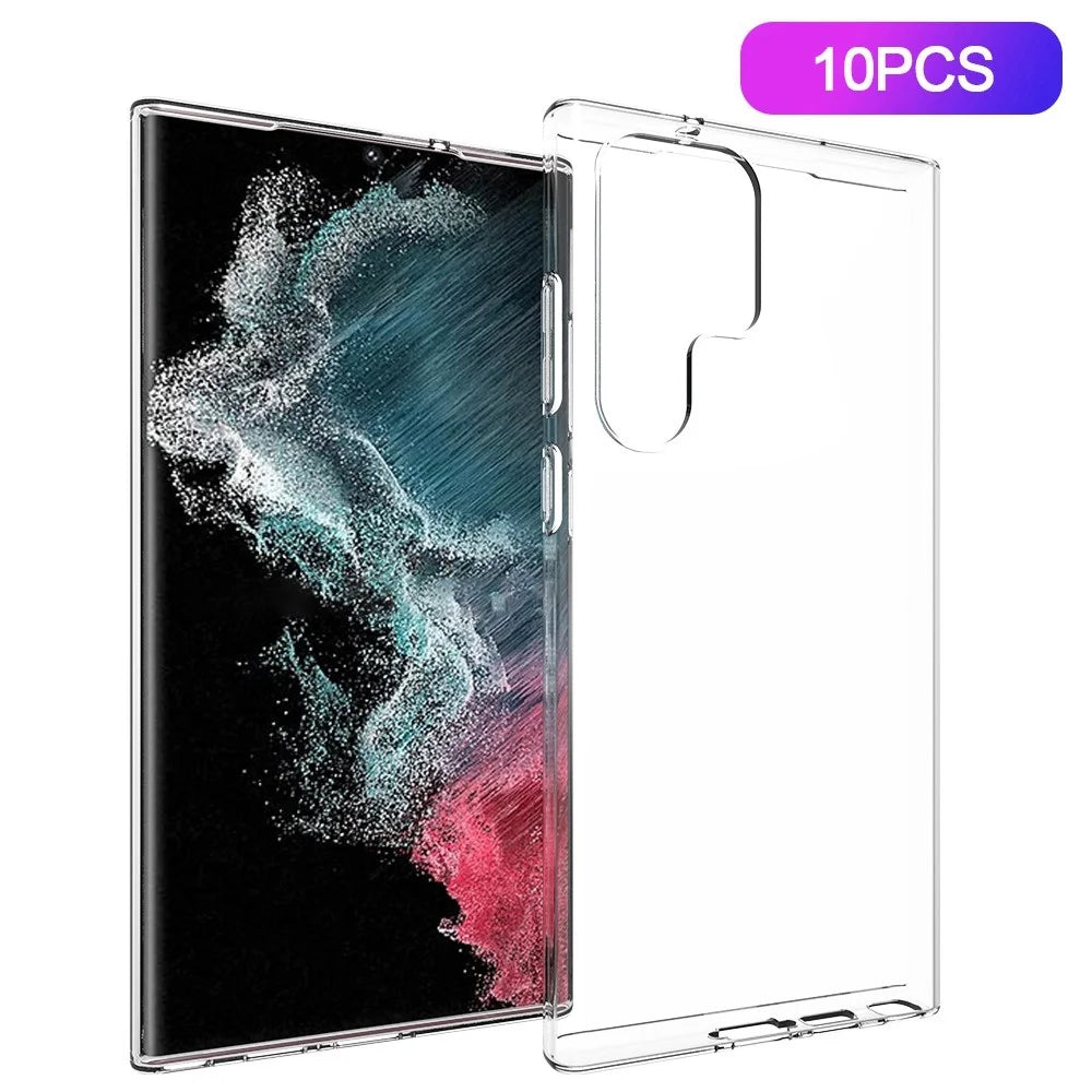 Anti-drop Transparent TPU Phone Case For Samsung Galaxy S23 Ultra 10Pcs / Pack Inner Watermark-Free Cellphone Back Cover - 1