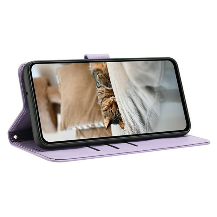 For Realme 15T 5G Wallet Case Cats Imprint Leather Phone Cover with Strap - Purple - 2