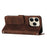 For Realme 15T 5G Leather Case Imprinted Triangle Phone Cover with Hand Strap - Brown - 3