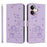 For vivo V60 Lite 5G  /  4G Wallet Case Cats Imprint Leather Phone Cover with Strap - Purple - 1