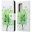 For Samsung Galaxy S23 Ultra Cross Texture PU Leather Flip Stand Wallet Case Pattern Printing Overall Coverage Cover - Green Tree - 1