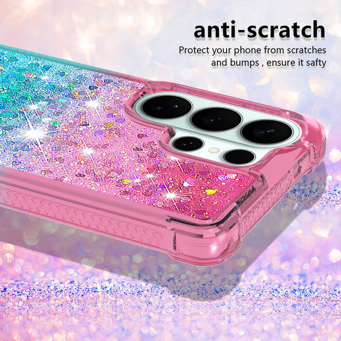For Samsung Galaxy S26 Ultra TPU Case Gradient Quicksand Phone Back Cover - Pink+Sky Blue - 4