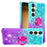 For Samsung Galaxy S26 TPU Case with Kickstand Gradiant Quicksand Shockproof Cover - Sky Blue+Purple - 2