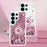 For Samsung Galaxy S26 Ultra TPU Case with Kickstand Quicksand Shockproof Cover - Rose Gold / Hearts - 7