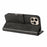 For iPhone 16 Pro Case Wallet Stand Magnetic Closure Calf Texture Leather Phone Cover - Black - 4