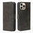 For iPhone 14 Pro Case Wallet Stand Magnetic Closure Calf Texture Leather Phone Cover - Black - 1
