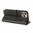 For iPhone 14 Pro Case Wallet Stand Magnetic Closure Calf Texture Leather Phone Cover - Black - 4