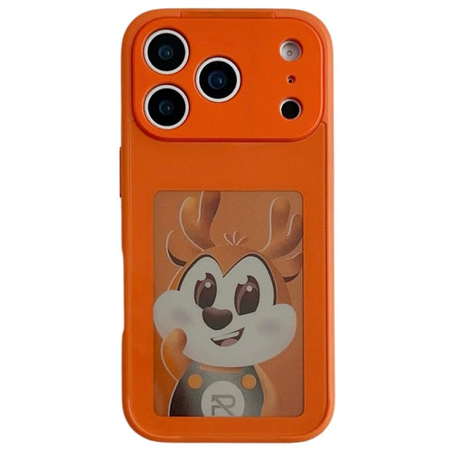 For iPhone 17 Pro Max Smart E-Ink Magnetic Case 4 Color HD 4 inch Display NFC DIY Customized Screen - Orange - 1