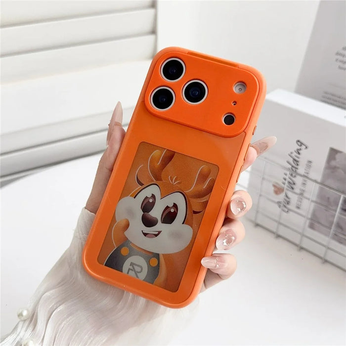 For iPhone 17 Pro Max Smart E-Ink Magnetic Case 4 Color HD 4 inch Display NFC DIY Customized Screen - Orange - 3