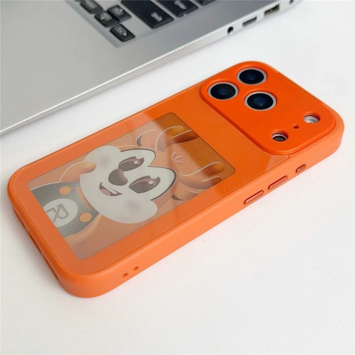 For iPhone 17 Pro Max Smart E-Ink Magnetic Case 4 Color HD 4 inch Display NFC DIY Customized Screen - Orange - 4