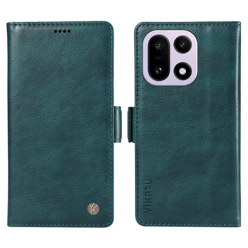 YIKATU For OnePlus 15 5G Case  YK-007 Litchi Texture PU Leather Wallet Phone Cover - Blue - 1