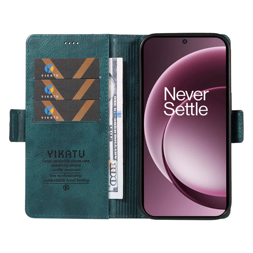 YIKATU For OnePlus 15 5G Case  YK-007 Litchi Texture PU Leather Wallet Phone Cover - Blue - 2