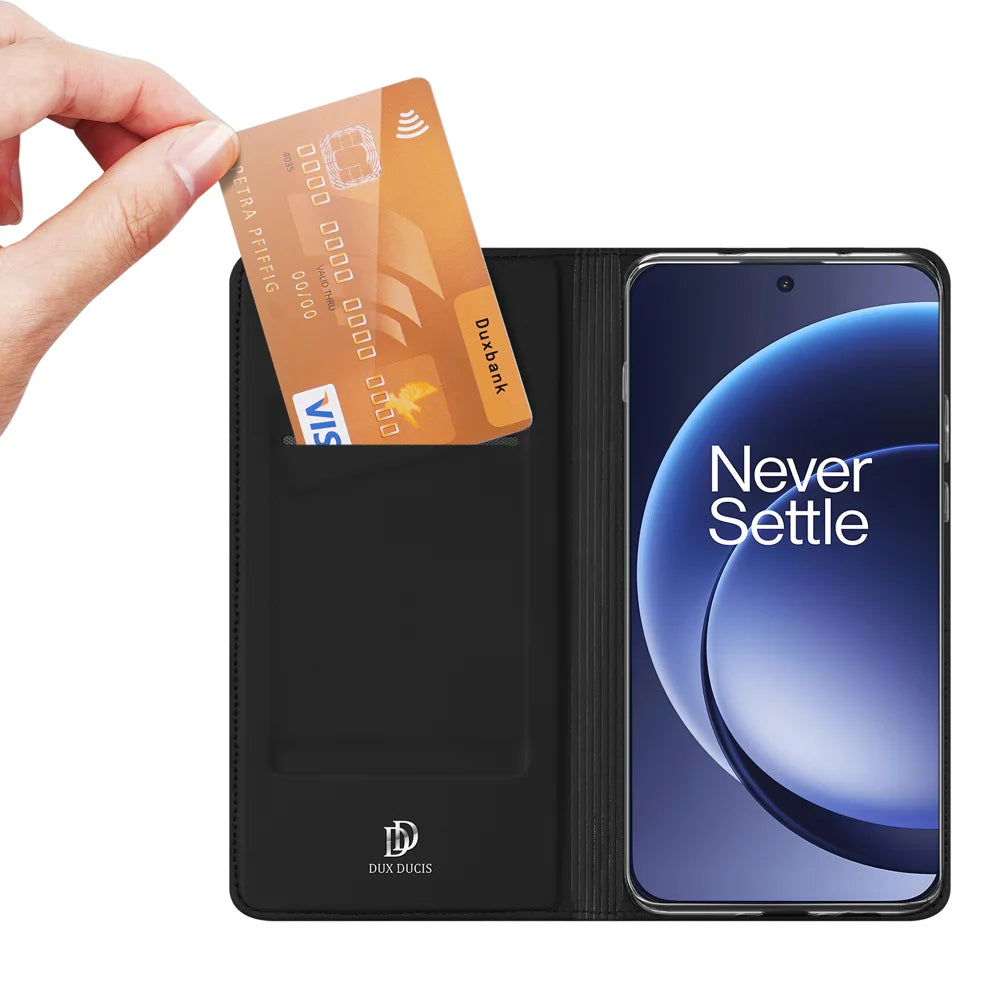 DUX DUCIS For OnePlus 15 5G Case  Skin Pro Series Leather Stand Cover Card Holder - Black - 2