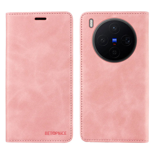BETOPNICE For vivo X300 5G Case  Magnetic Closure RFID Blocking Wallet Stand Leather Phone Cover - Pink - 1