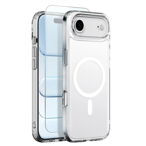 NORTHJO For iPhone Air Case Compatible with MagSafe PC + TPU Phone Cover with Tempered Glass Film - Transparent - 1