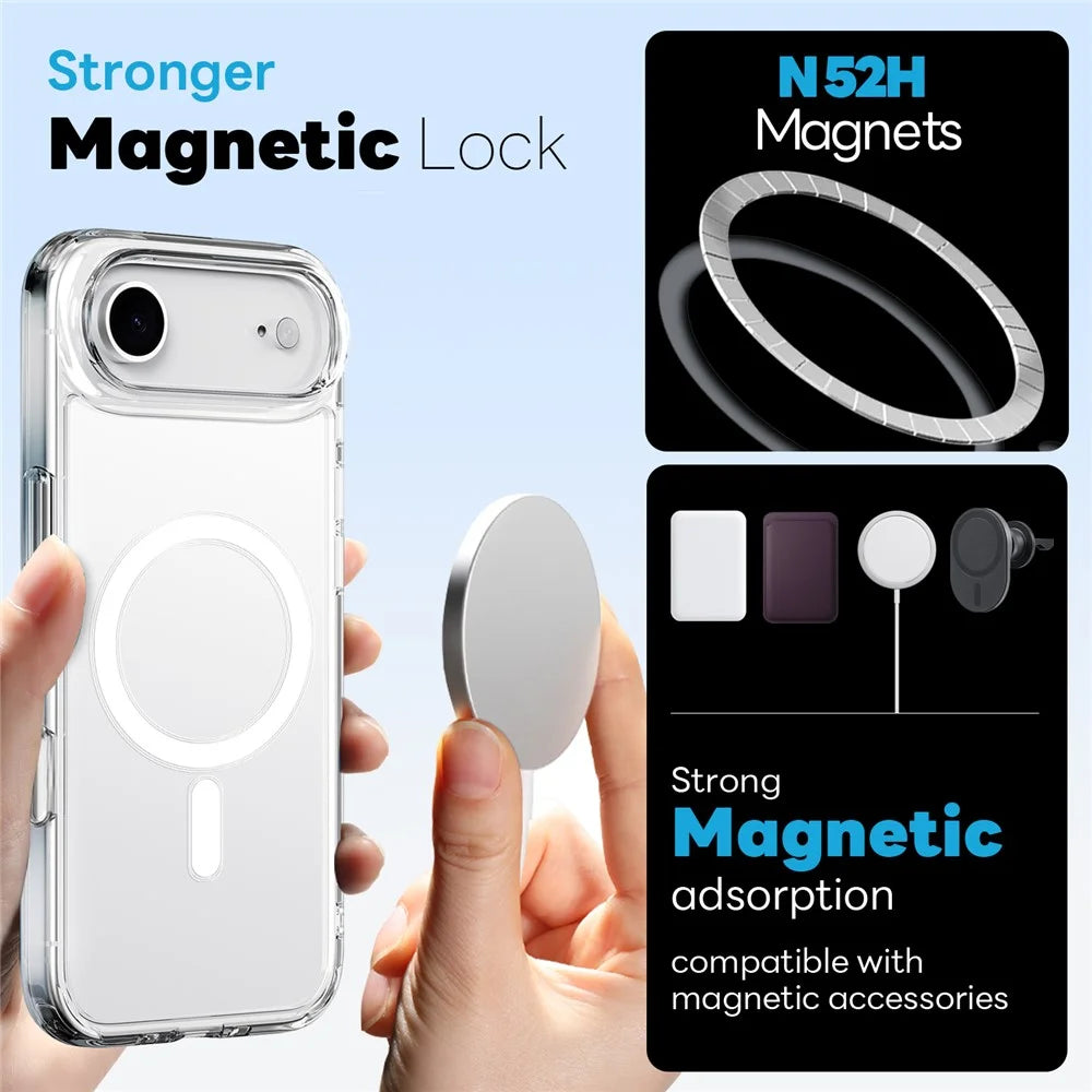 NORTHJO For iPhone Air Case Compatible with MagSafe PC + TPU Phone Cover with Tempered Glass Film - Transparent - 2