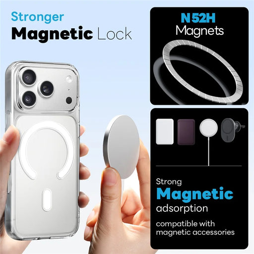 NORTHJO For iPhone 18 Pro Max / 17 Pro Max Case Compatible with MagSafe PC + TPU Phone Cover with Tempered Glass Film - Transparent - 2
