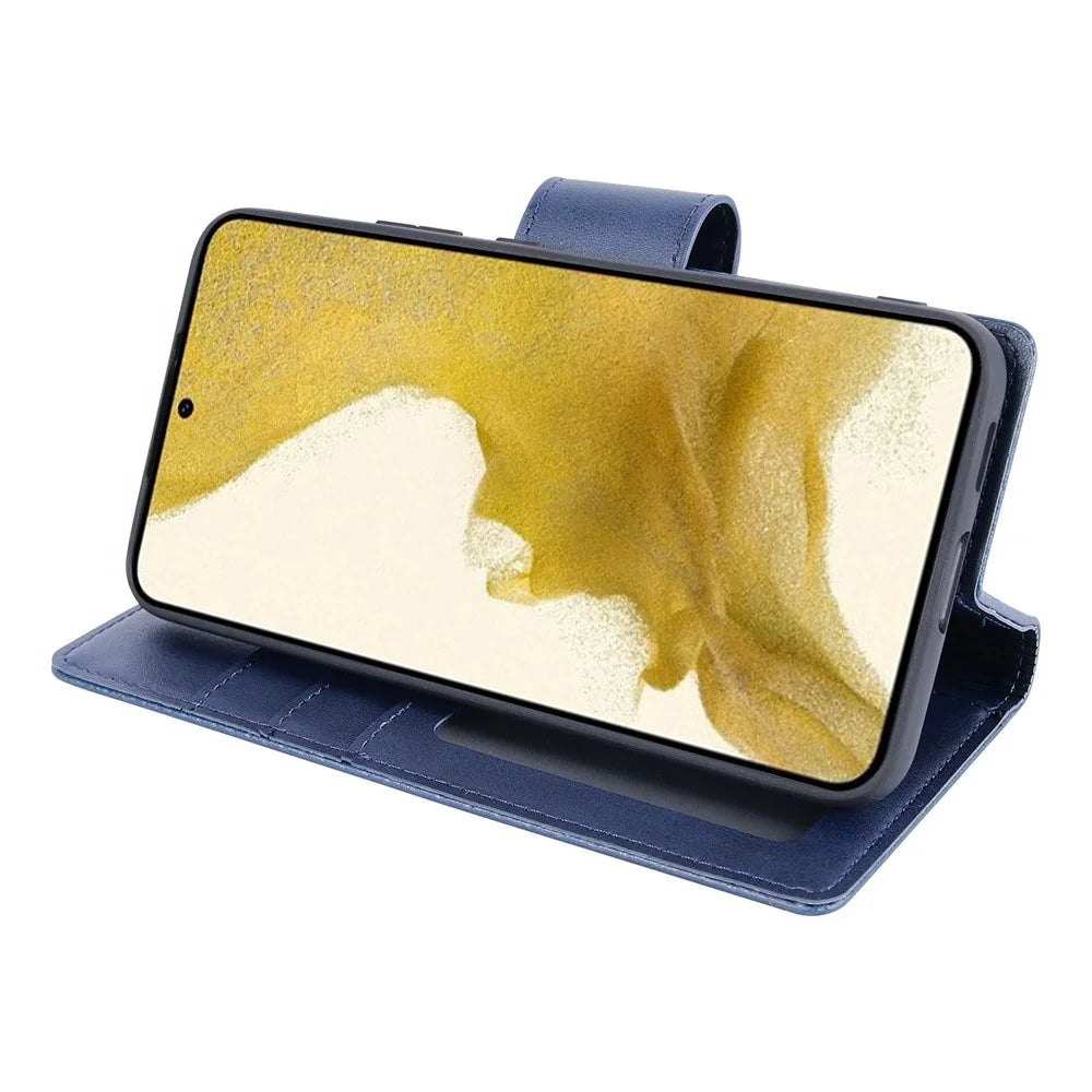 HANMAN Miro2 Series for Samsung Galaxy S22+ 5G Detachable 2-in-1 Phone Case Magnetic Wallet Cover PU Leather Stand Protective Shell - Blue - 3