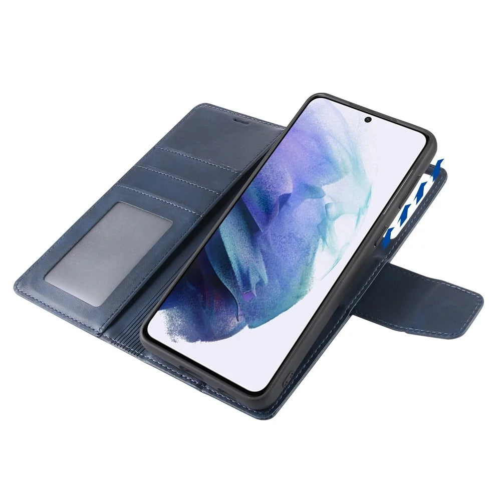 HANMAN Miro2 Series for Samsung Galaxy S22+ 5G Detachable 2-in-1 Phone Case Magnetic Wallet Cover PU Leather Stand Protective Shell - Blue - 4