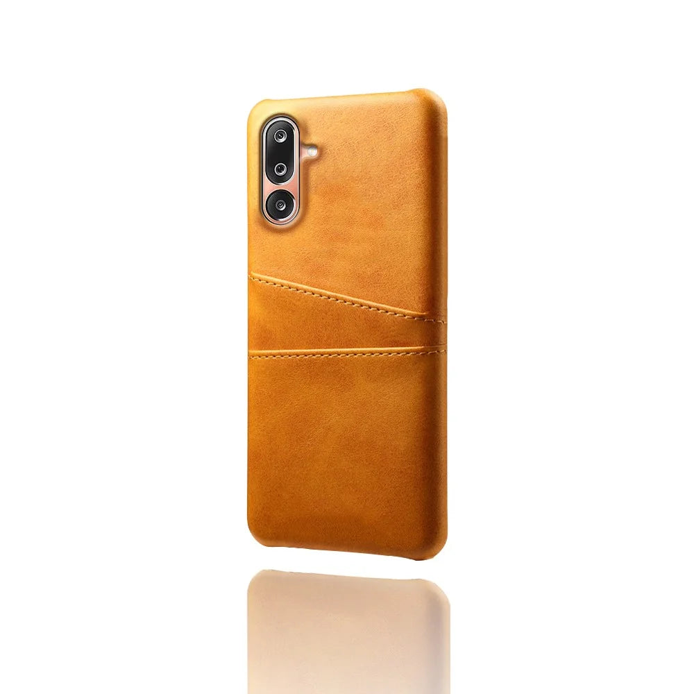 For Samsung Galaxy M36 5G Case Dual Card Slots PU Leather + Hard PC Phone Cover - Orange - 3