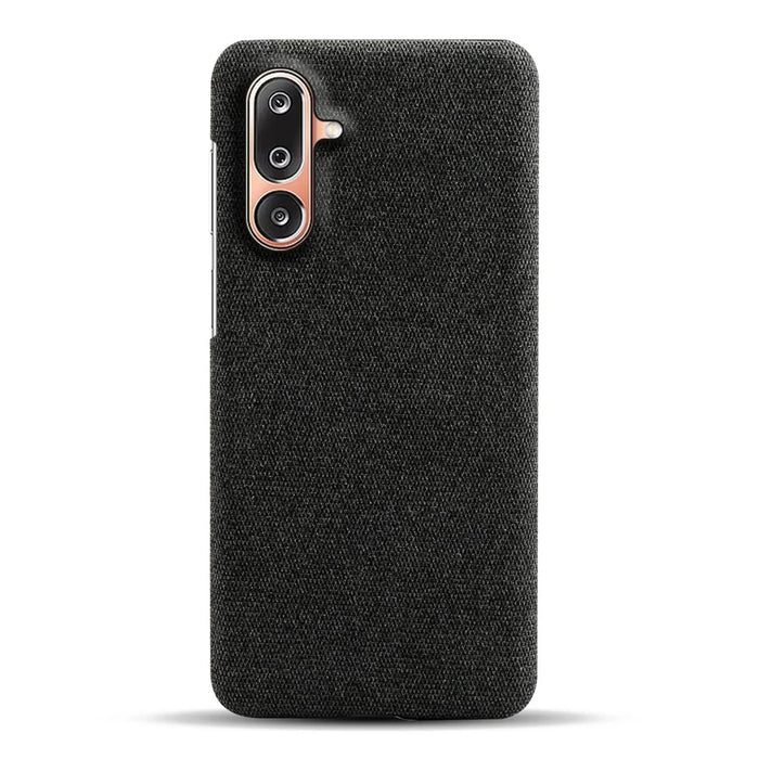 For Samsung Galaxy M36 5G Phone Case Cloth Texture Anti-Scratch Protective PC Back Cover - Black - 3
