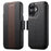 SUTENI Q-08 for iPhone 17 Magnetic Case Litchi Texture Wallet Stand Splicing Color Leather Detachable Phone Cover - Brown - 1