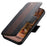 SUTENI Q-08 for iPhone 17 Magnetic Case Litchi Texture Wallet Stand Splicing Color Leather Detachable Phone Cover - Brown - 4