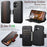 SUTENI Q-08 for iPhone 17 Magnetic Case Litchi Texture Wallet Stand Splicing Color Leather Detachable Phone Cover - Brown - 5