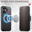 SUTENI Q-08 for iPhone 17 Magnetic Case Litchi Texture Wallet Stand Splicing Color Leather Detachable Phone Cover - Brown - 6